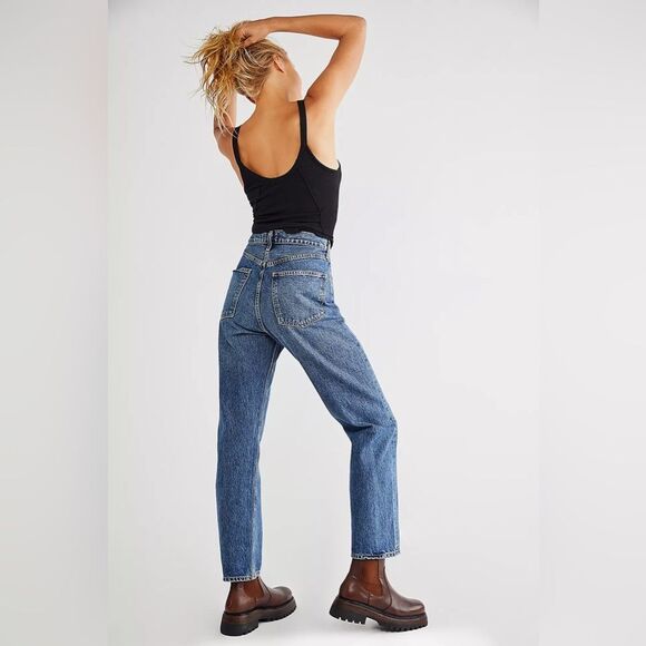 Agolde High Rise Blue Jeans - Picture 2 of 9